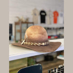 Load image into Gallery viewer, Distressed Hat | Santa Fe - Brown with Horsehair Band - 
