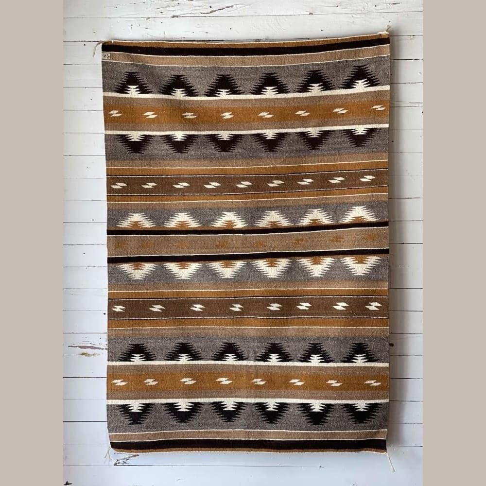 Natural Browns Banded Chinle Ca 1950 | Vintage - TEXTILE - 